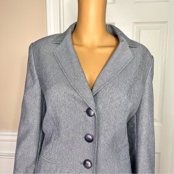 LE SUIT 2PC Light Gray  Polyester Lined Notch Collar Career Skirt Suit Size Ser - Picture 4 of 10